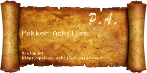 Pekker Achilles névjegykártya